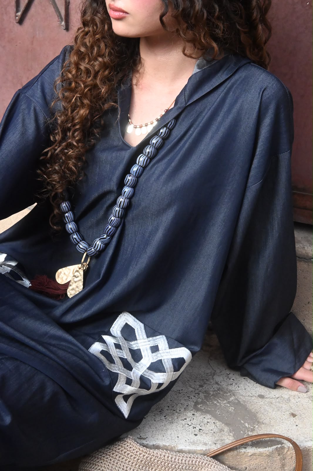 Jellaba Jean brodée