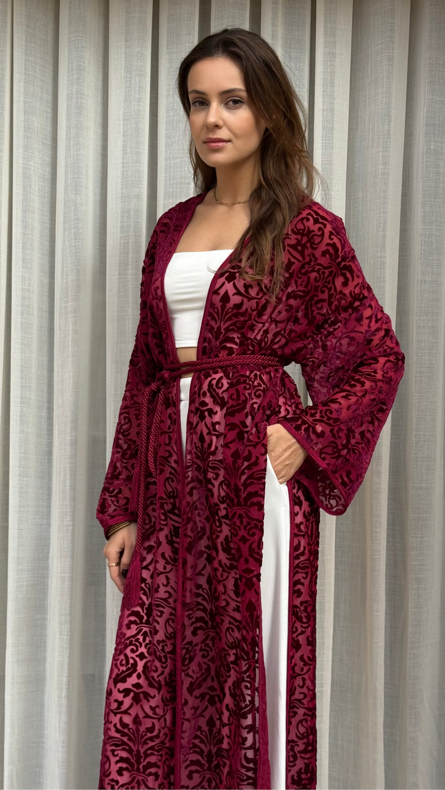 Kimono Bordeaux avec Mejdoul