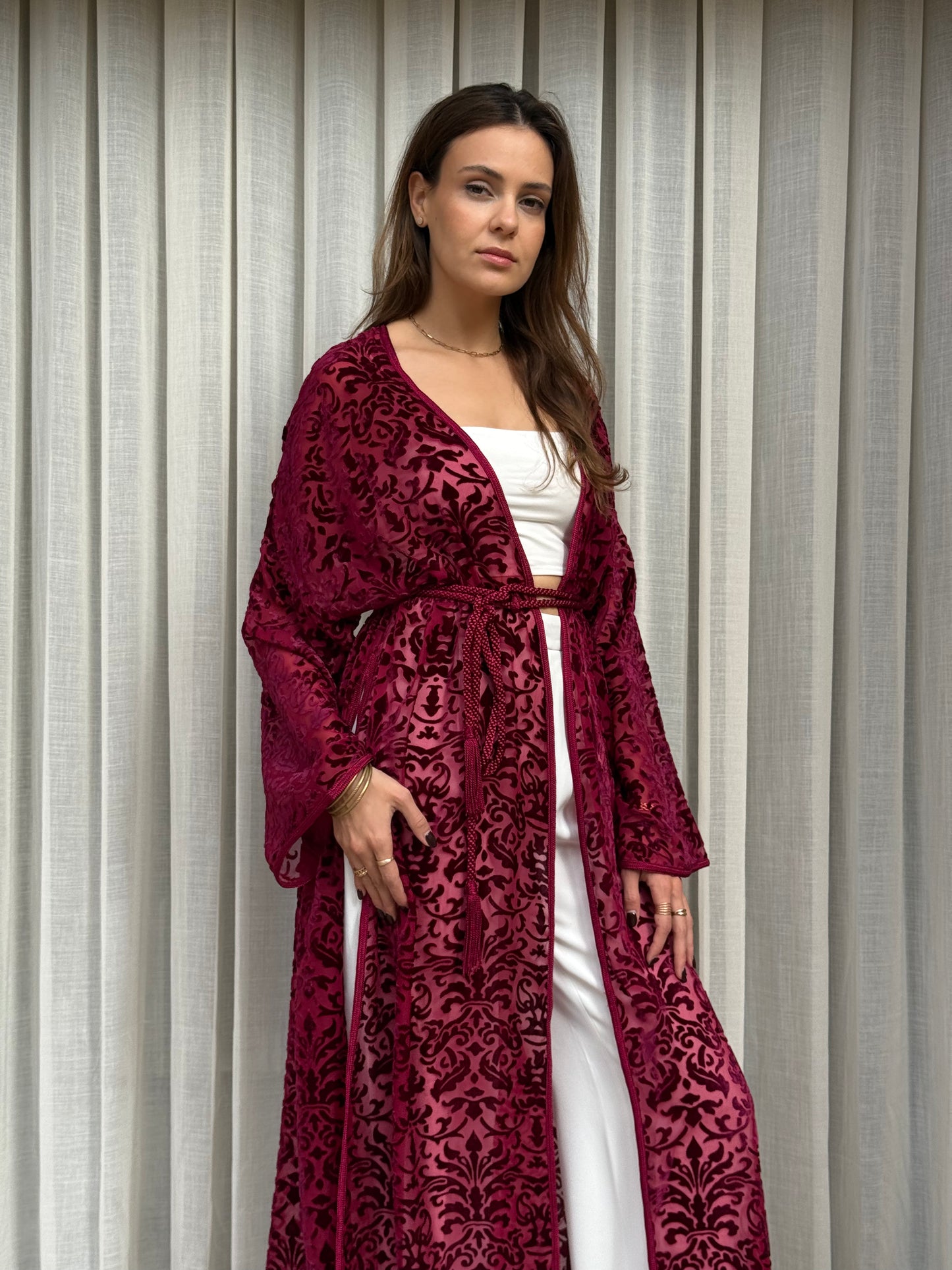 Kimono Bordeaux avec Mejdoul